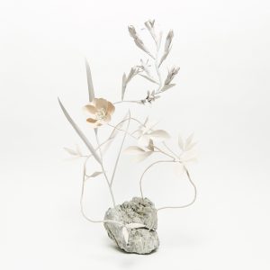 Megumi Shinozaki, Ikebana, 2024, Paper, Stone, 38 x 18 x 10 cm, 14 24/25 x 7 9/100 x 3 47/50 in, (Size Variable), (MS_0184)